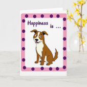 Carte de bonheur de chiot pastel (Fleur jaune)