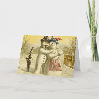Carte de bonhomme de neige et de Noël de snowwoman