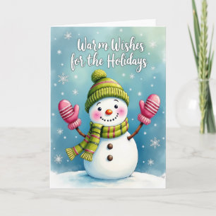 Carte de bonhomme de neige fantaisiste d'hiver