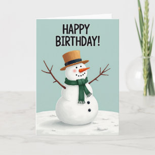 Carte de bonhomme de neige fantaisiste joyeuse