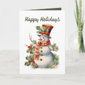 Carte de bonhomme de neige Festive Noël (Devant)
