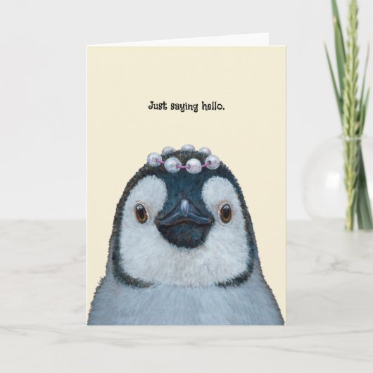 carte de bonjour de pingouin (Devant)