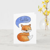 Carte de bonjour de renard (Fleur jaune)