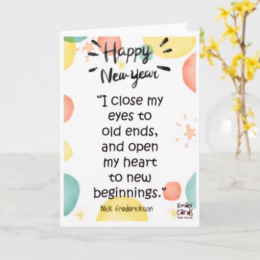 Carte de Bonne Année (Fleur jaune)