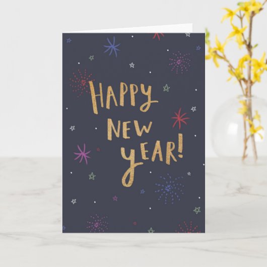 Carte de Bonne Année  (Fleur jaune)