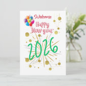 Carte de Bonne Année 2026 Simple et Belle  (Debout devant)