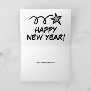 Carte de Bonne Année avec étoile filante