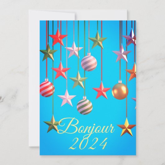 Carte de Bonne Année Bonjour 2024  (Devant)