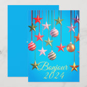Carte de Bonne Année Bonjour 2024  (Devant / Derrière)