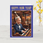 Carte de Bonne Année de Vladimir Poutine Russe (Fleur jaune)
