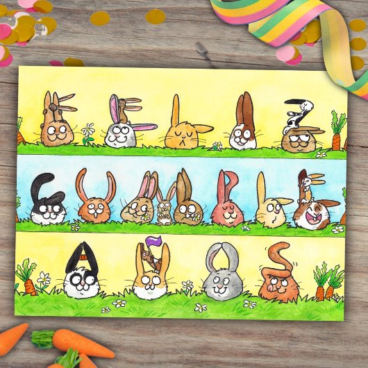 Carte de Bonne Anniversaire Bunnies