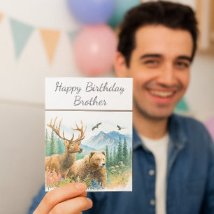 Carte de bonne anniversaire frère nature faune