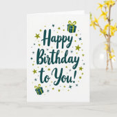 Carte de Bonne Anniversaire Graphique (Fleur jaune)