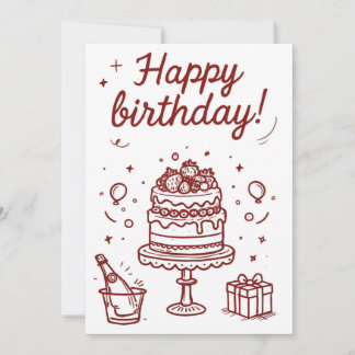 Carte de Bonne Anniversaire Minimaliste Mignonne