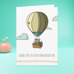 Carte de Bonne Chance et d'Au Revoir avec Chat Bru