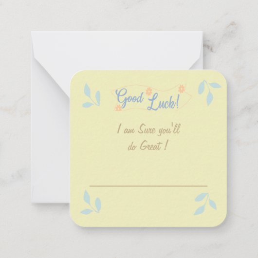 Carte de bonne chance Note : (Dos)