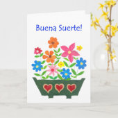 Carte de bonne chance, salutation espagnole - (Fleur jaune)