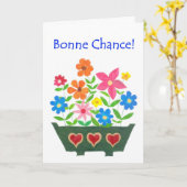 Carte de bonne chance, salutation française - (Fleur jaune)