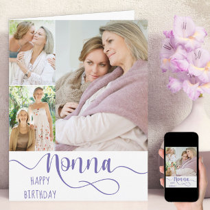 Carte de bonne fête avec calligraphie Nonna 3 phot