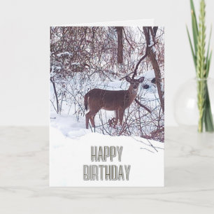 Carte de bonne fête de naissance de cerf de photo