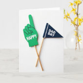 Carte de Bonne Fête des Pères Main Verte (Fleur jaune)