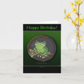 CARTE DE BONNE FÊTE Grenouille (Fleur jaune)