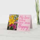 Carte de bonne fête Joyeux Anniversaire Fleur de L (Devant)