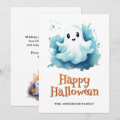 Carte de Bonne Halloween avec des citrouilles fant (Devant / Derrière)