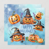 Carte de Bonne Halloween Citrouille (Devant / Derrière)