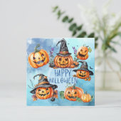 Carte de Bonne Halloween Citrouille (Debout devant)