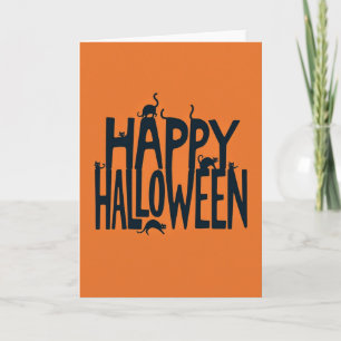 Carte de Bonne Halloween pour les Chats