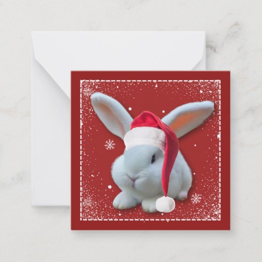Carte de Bonnes Fêtes Bunny Père Noël de Noël (Devant)