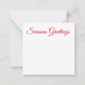 Carte de Bonnes Fêtes Bunny Père Noël de Noël (Dos)