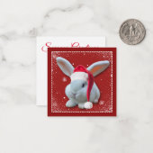 Carte de Bonnes Fêtes Bunny Père Noël de Noël (Devant/Arrière en situation)