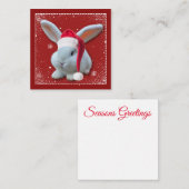 Carte de Bonnes Fêtes Bunny Père Noël de Noël (Devant / Derrière)