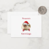 Carte de Bonnes Fêtes de hérisson de Noël (Devant/Arrière en situation)