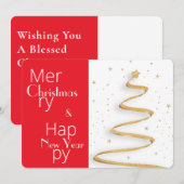 Carte de Bonnes Fêtes de Noël Be Joyeux Modern (Devant / Derrière)