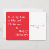 Carte de Bonnes Fêtes de Noël Be Joyeux Modern (Dos)