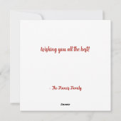 Carte de Bonnes Fêtes de Poinsettia Rouge Peint (Dos)