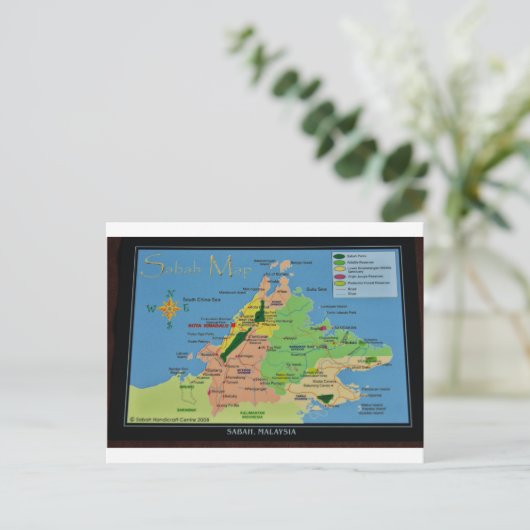 Carte de Bornéo, Malaisie (Debout devant)