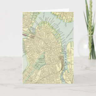 Carte de Boston avec une carte ancienne