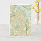 Carte de Boston avec une carte ancienne (Fleur jaune)