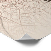Carte de Boston Impression Rustique Massachusetts  (Coin)
