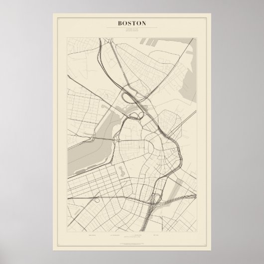 Carte de Boston Poster (Devant)