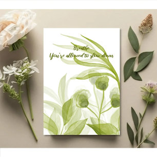 Carte de botanique et d'encouragement – Feuille et