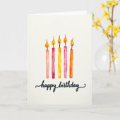 Carte de bougie à aquarelle joyeuse (Fleur jaune)
