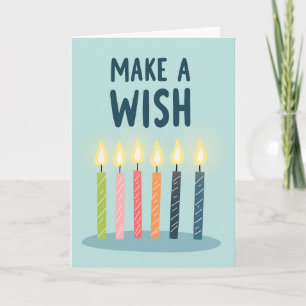Carte de bougie d'anniversaire 'Faire un vœu'