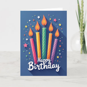 Carte de bougie d'anniversaire joyeuse