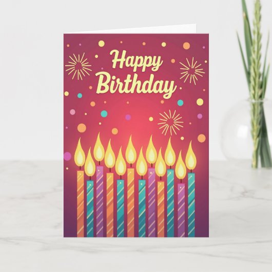 Carte de bougie d'anniversaire lumineuse (Devant)
