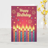 Carte de bougie d'anniversaire lumineuse (Fleur jaune)